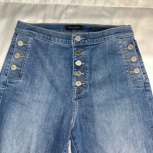 Banana Republic High-Rise Blue Jeans with Button Detail